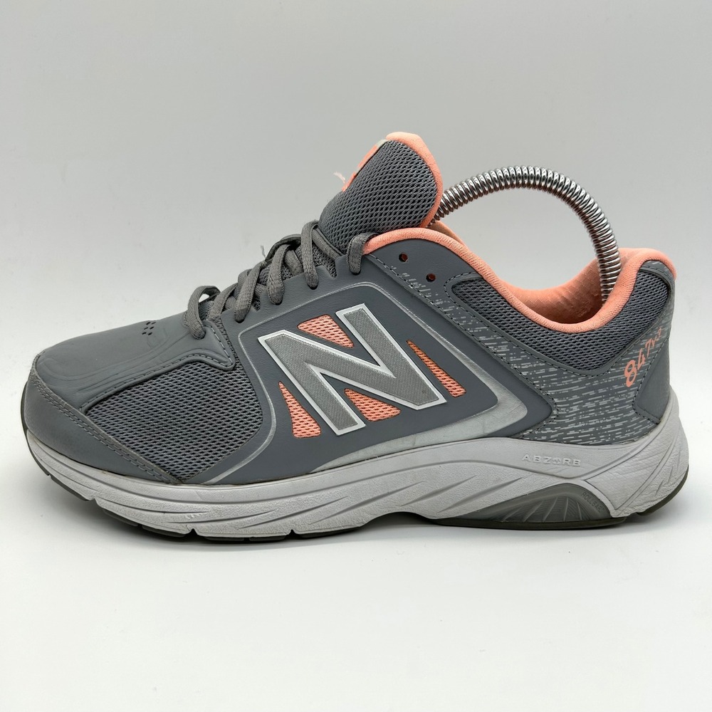 New Balance 847v3 Walking Shoes Womens 7.5 2E Wide Grey Peach ABZORB USA Made